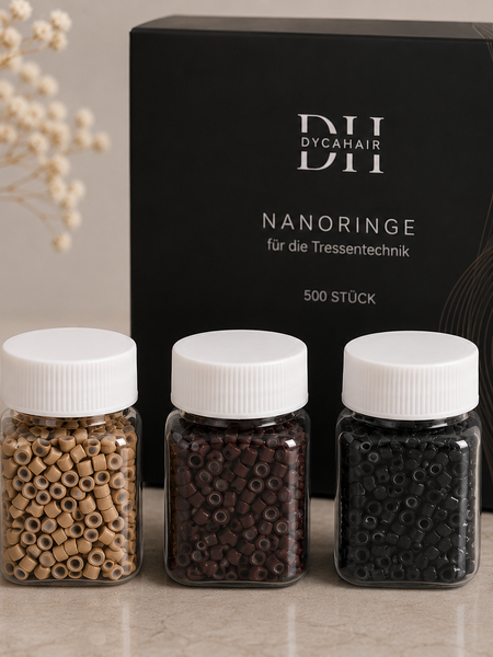 500 Premium Nano-Ringe mit Silikon | 4 mm | Für Butterfly Wefts